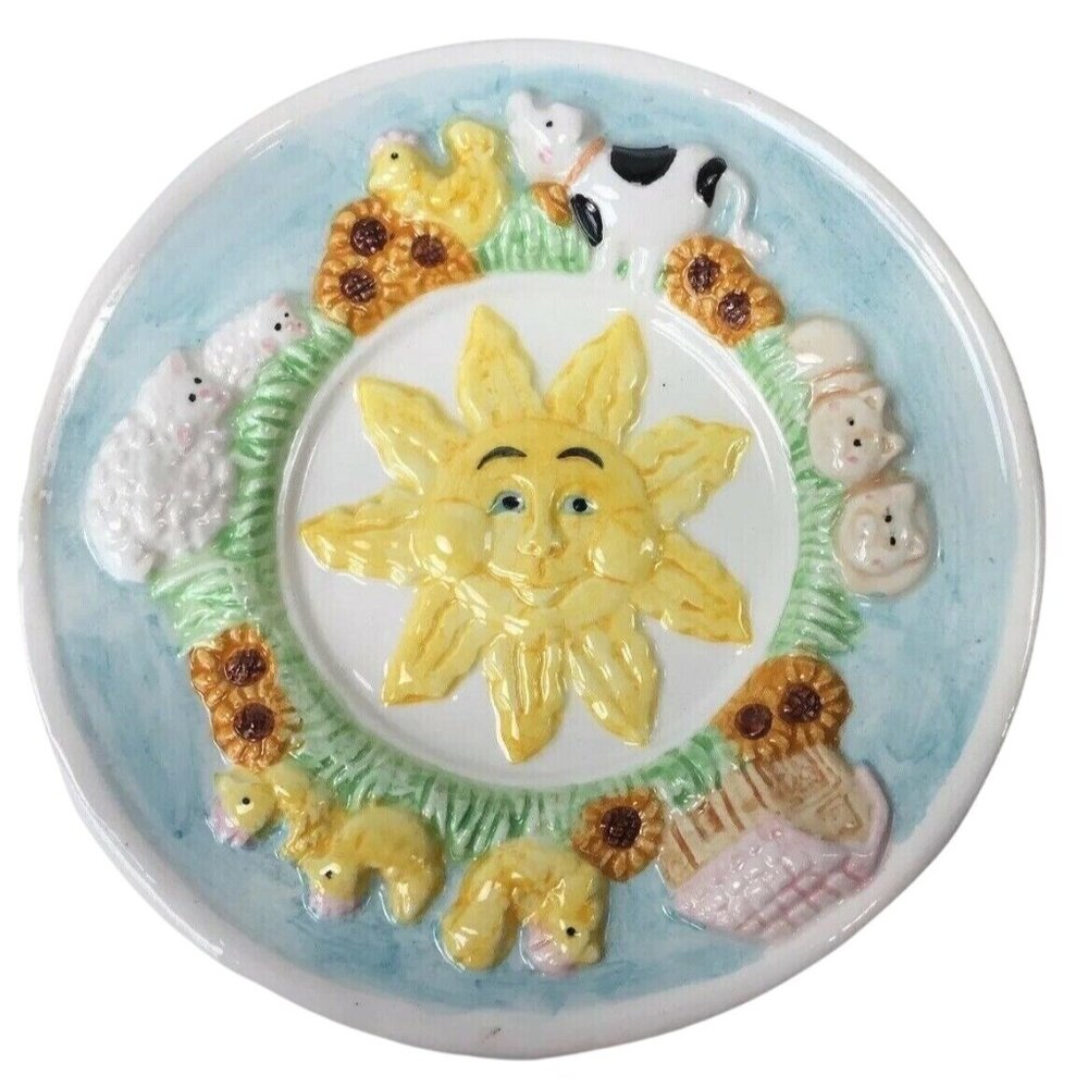 Mercuries Country Farm Child Tea Set Replacement Plate Saucer Round Hand Painted